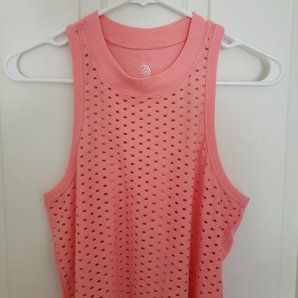 MPG Relaxed Mesh Front Tank Top Coral‎ Racerback Tank Top Coral Size Small - Picture 2 of 8